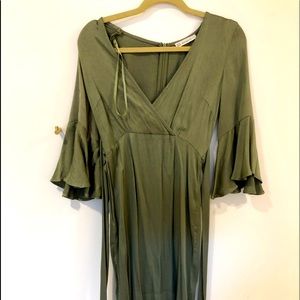 Olive Green Wrap Dress